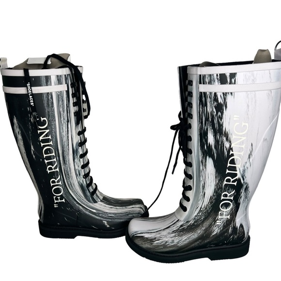 Off-White Shoes - Off-White "For Riding" Rubber Rain Boot size EU 40/ US 10